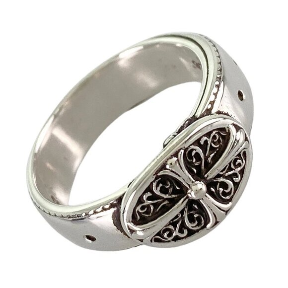 CHROME HEARTS Belted Oval Silver Ring - Picture 1 of 14
